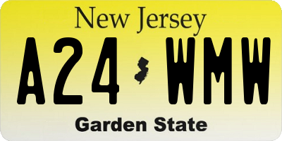 NJ license plate A24WMW