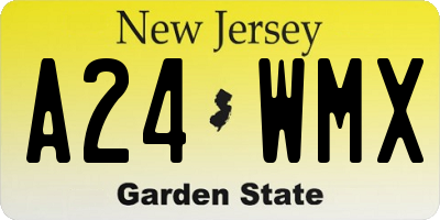 NJ license plate A24WMX