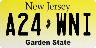 NJ license plate A24WNI