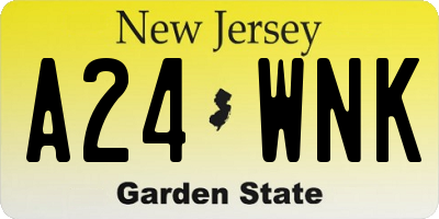 NJ license plate A24WNK
