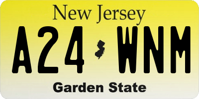 NJ license plate A24WNM