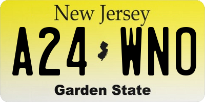 NJ license plate A24WNO