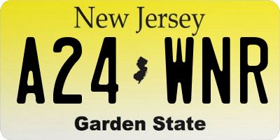 NJ license plate A24WNR