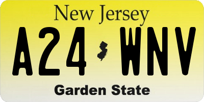 NJ license plate A24WNV