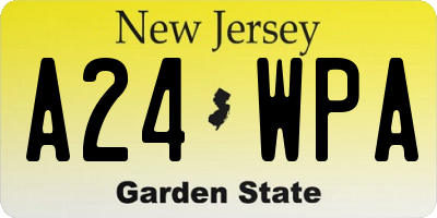 NJ license plate A24WPA