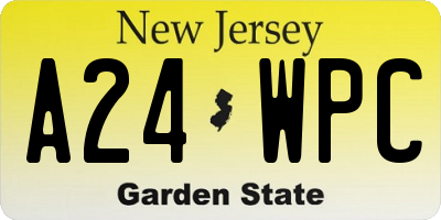 NJ license plate A24WPC