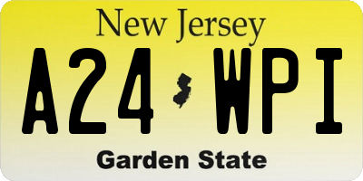 NJ license plate A24WPI