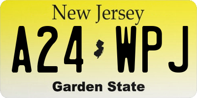 NJ license plate A24WPJ