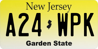 NJ license plate A24WPK