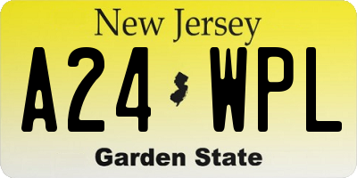 NJ license plate A24WPL