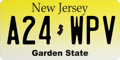 NJ license plate A24WPV