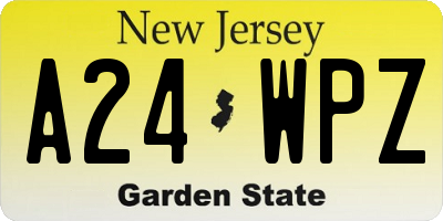 NJ license plate A24WPZ