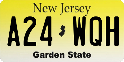 NJ license plate A24WQH