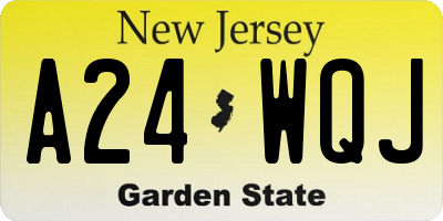 NJ license plate A24WQJ