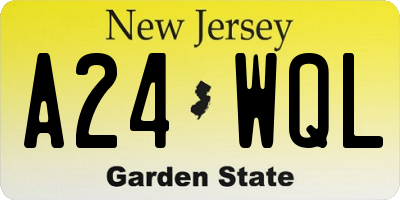 NJ license plate A24WQL