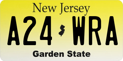 NJ license plate A24WRA