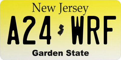 NJ license plate A24WRF