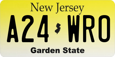 NJ license plate A24WRO