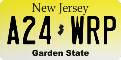 NJ license plate A24WRP