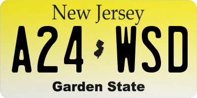 NJ license plate A24WSD