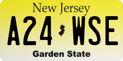 NJ license plate A24WSE