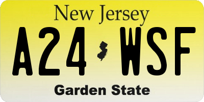 NJ license plate A24WSF