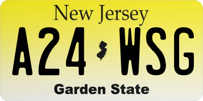 NJ license plate A24WSG