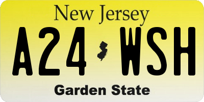 NJ license plate A24WSH