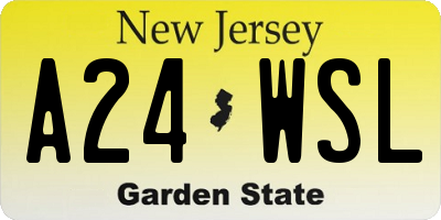 NJ license plate A24WSL