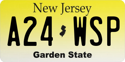 NJ license plate A24WSP