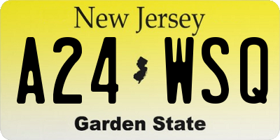 NJ license plate A24WSQ