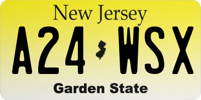 NJ license plate A24WSX