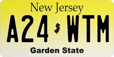 NJ license plate A24WTM