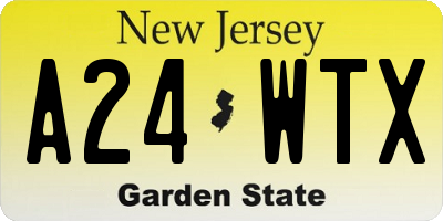 NJ license plate A24WTX