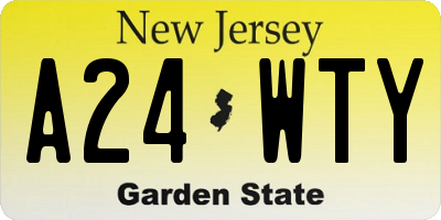 NJ license plate A24WTY