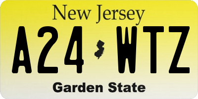 NJ license plate A24WTZ