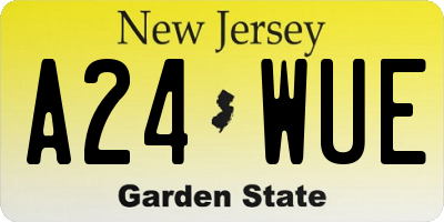 NJ license plate A24WUE