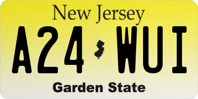 NJ license plate A24WUI