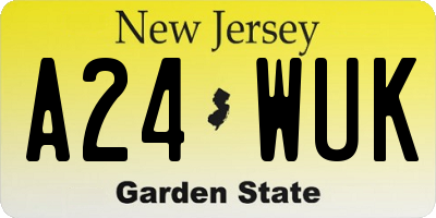 NJ license plate A24WUK