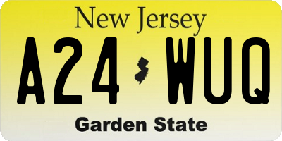 NJ license plate A24WUQ