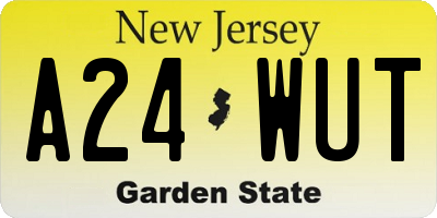 NJ license plate A24WUT