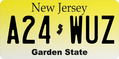 NJ license plate A24WUZ