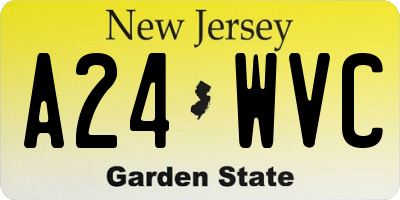 NJ license plate A24WVC
