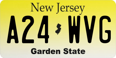 NJ license plate A24WVG