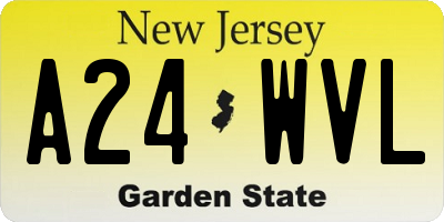 NJ license plate A24WVL
