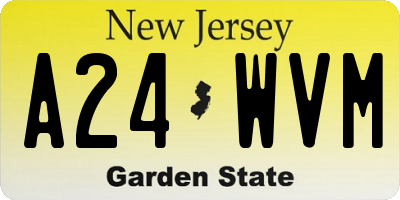 NJ license plate A24WVM