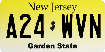 NJ license plate A24WVN