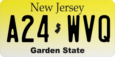 NJ license plate A24WVQ