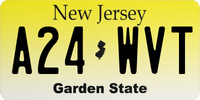 NJ license plate A24WVT