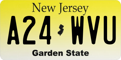 NJ license plate A24WVU